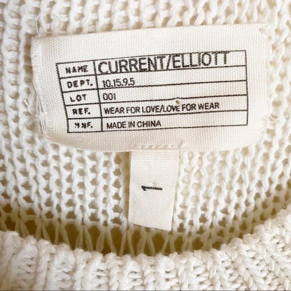 Current/Elliott The Mixed Stitch Stripe Half-Sleeve Sweater Blue Horizon 1 Small - Picture 4 of 5